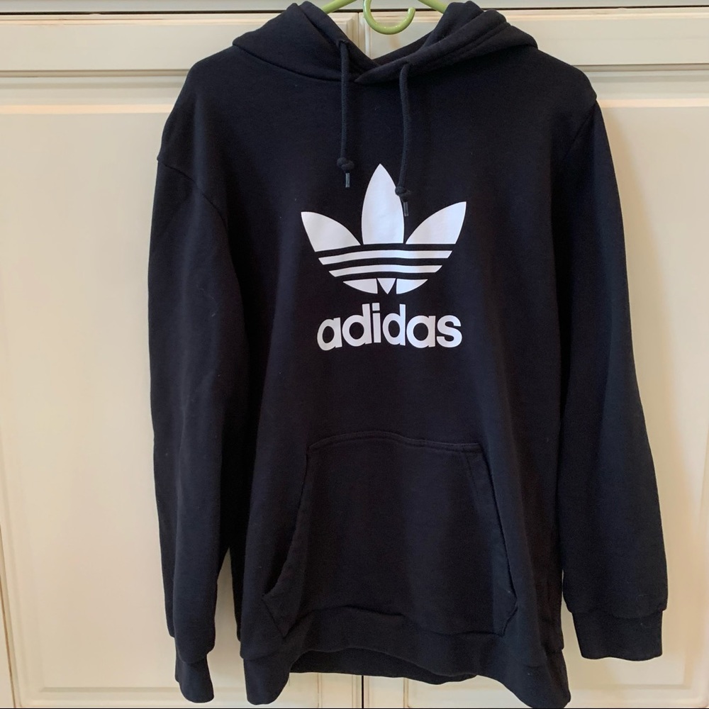 Adidas trefoil black hoodie size L